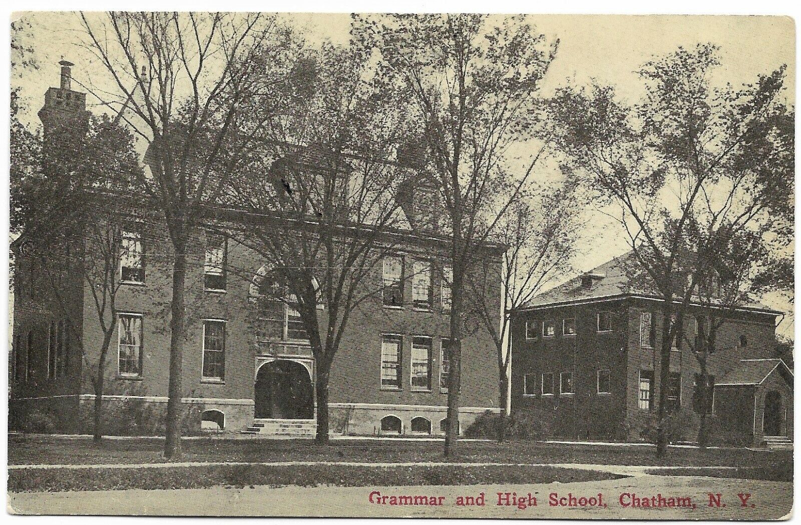 Pre 1907 Postcard undivided back Chatham NY Grammar High School 1¢ Black & White