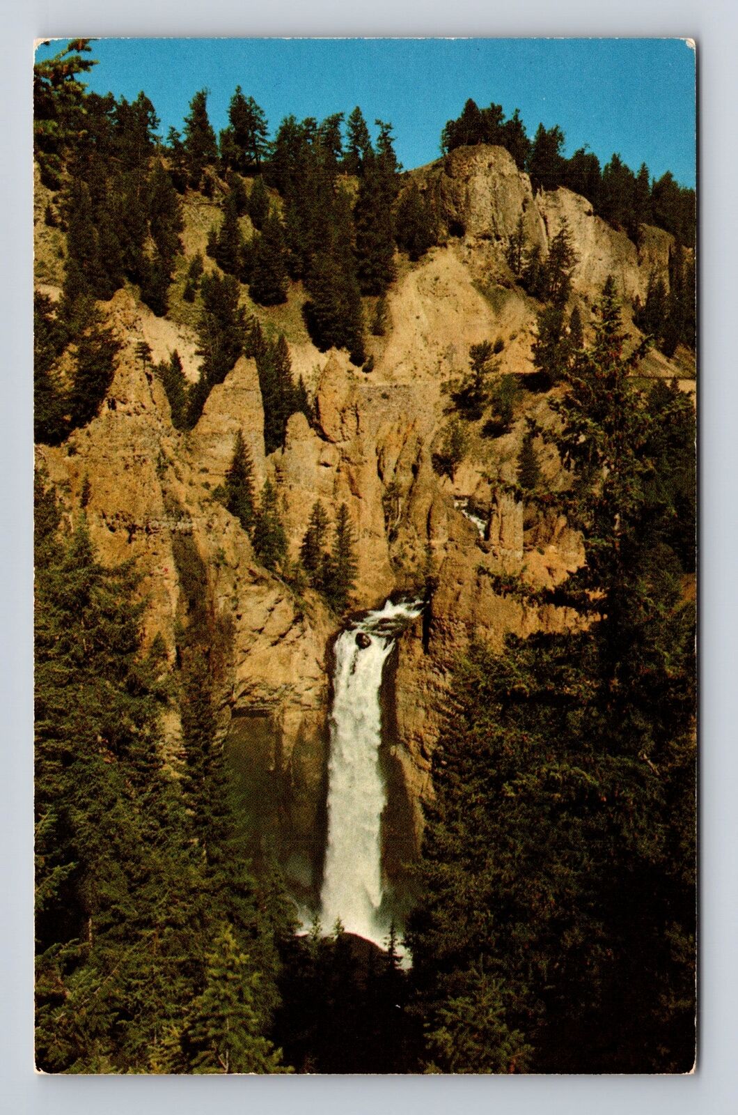 Yellowstone National Park, Tower Falls, Antique, Vintage Souvenir Postcard