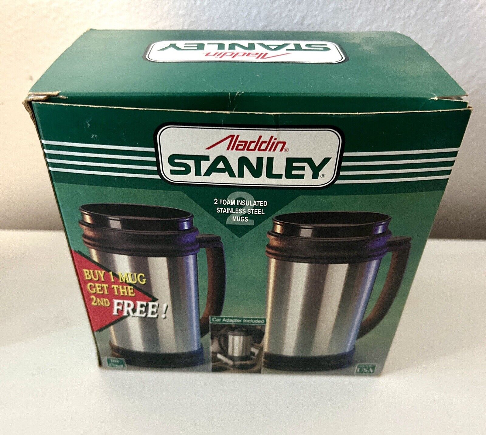 Vintage Aladdin Stanley Stainless Steel Insulated Mugs 2 Pack New in Box