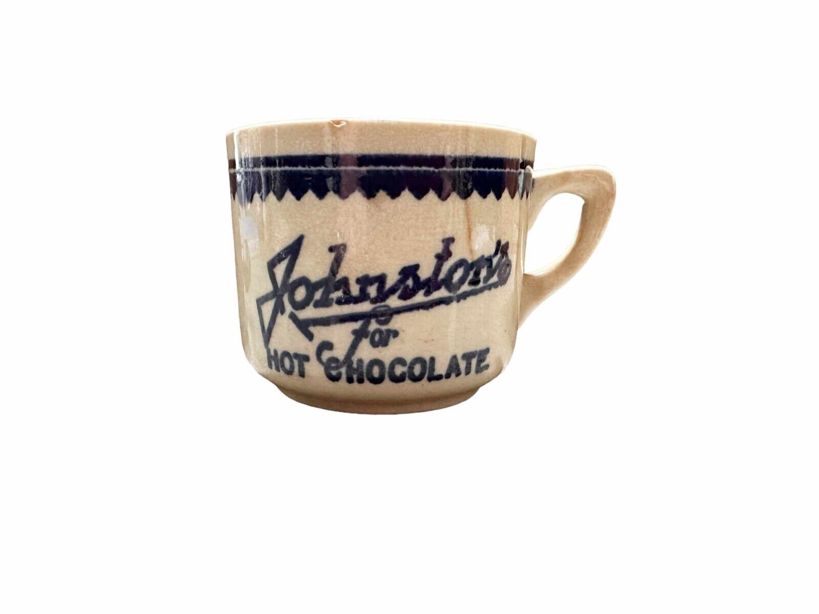 JOHNSTON'S Hot Chocolate Cup Vintage Antique Johnstone