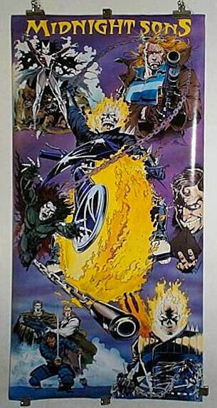 1992 Ghost Rider spotlight door poster,5 by 2 1/2 foot Marvel Comics 60x30 pinup