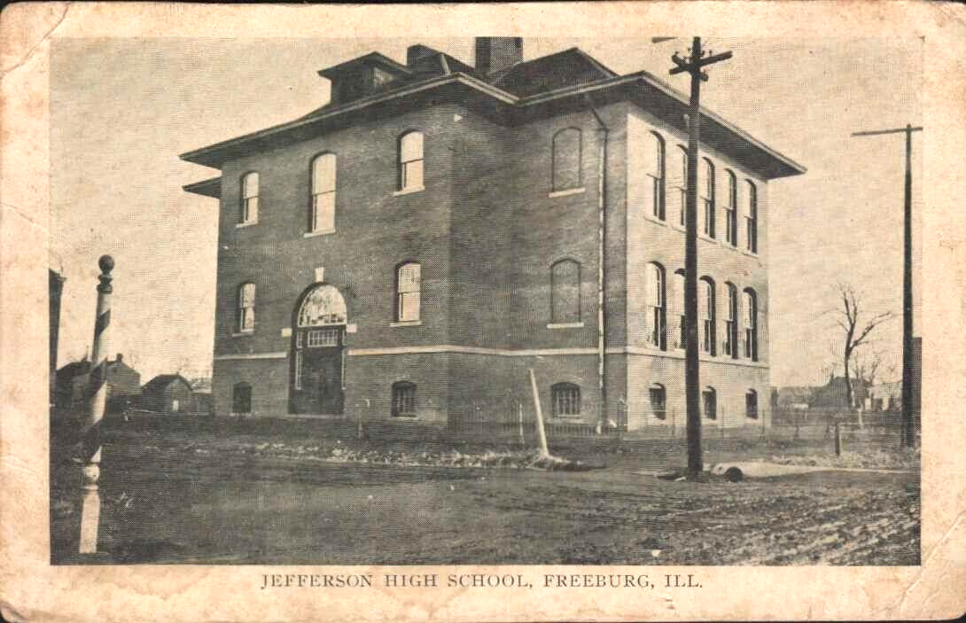 1909    FREEBURG    Illinois IL   Jefferson High School     postcard