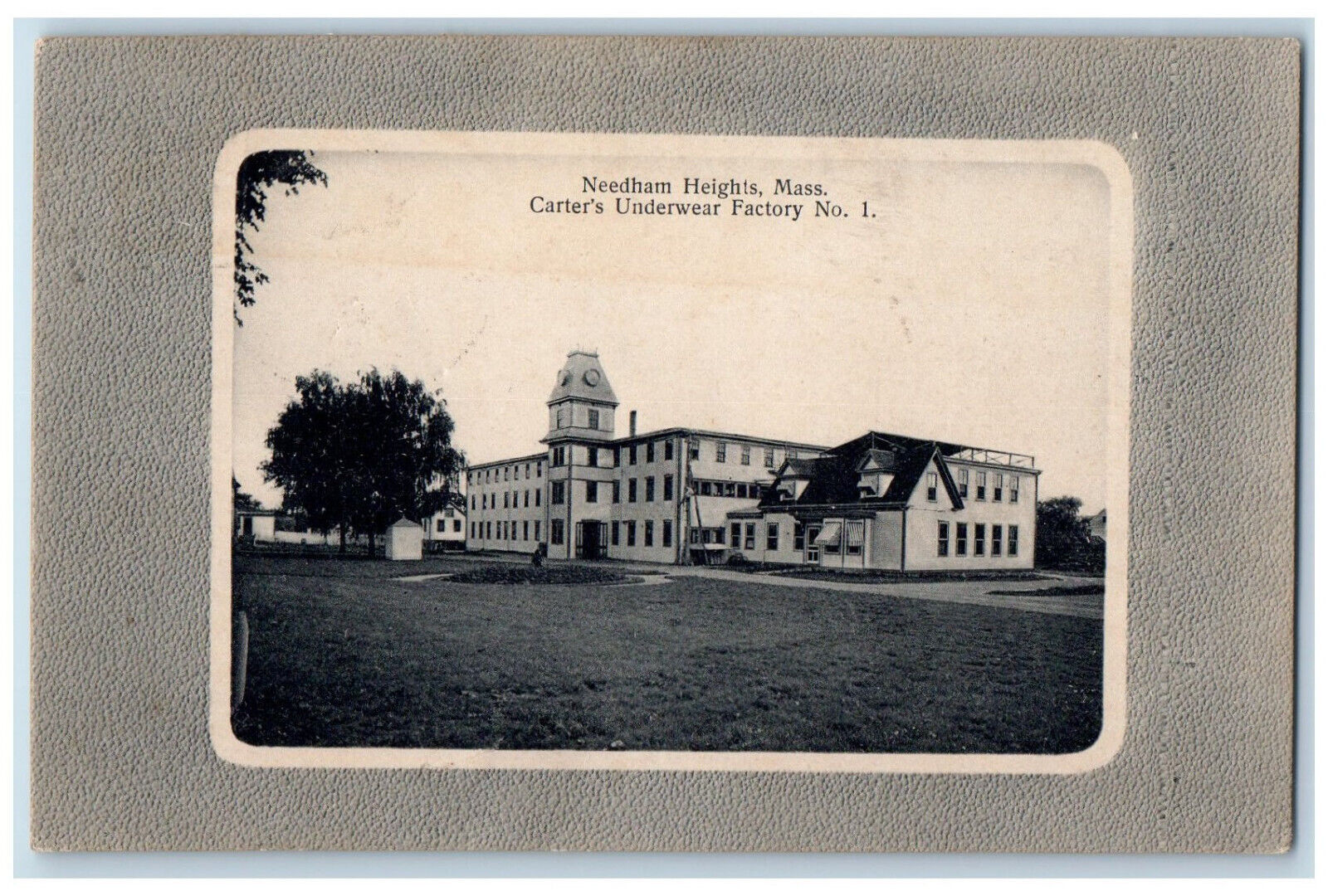 1912 Carter\'s Underwear Factory No. 1 Needham Heights Massachusetts MA Postcard