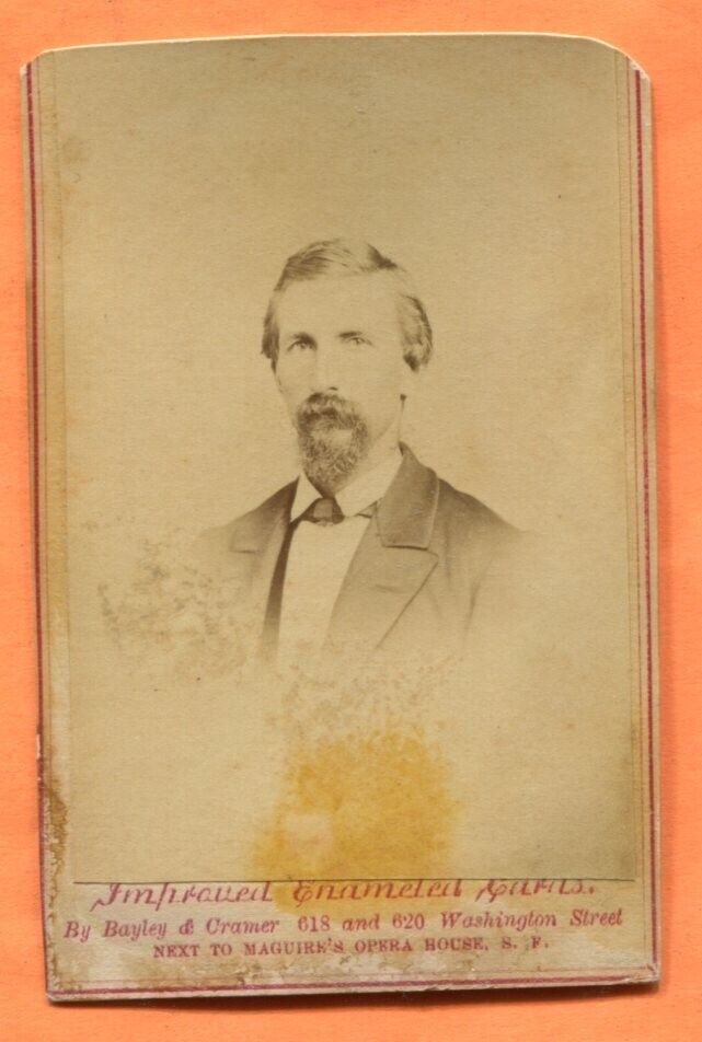 CDV San Francisco, CA, Portrait of a Bearded Man, by Bayley & Cramer ca 1860s
