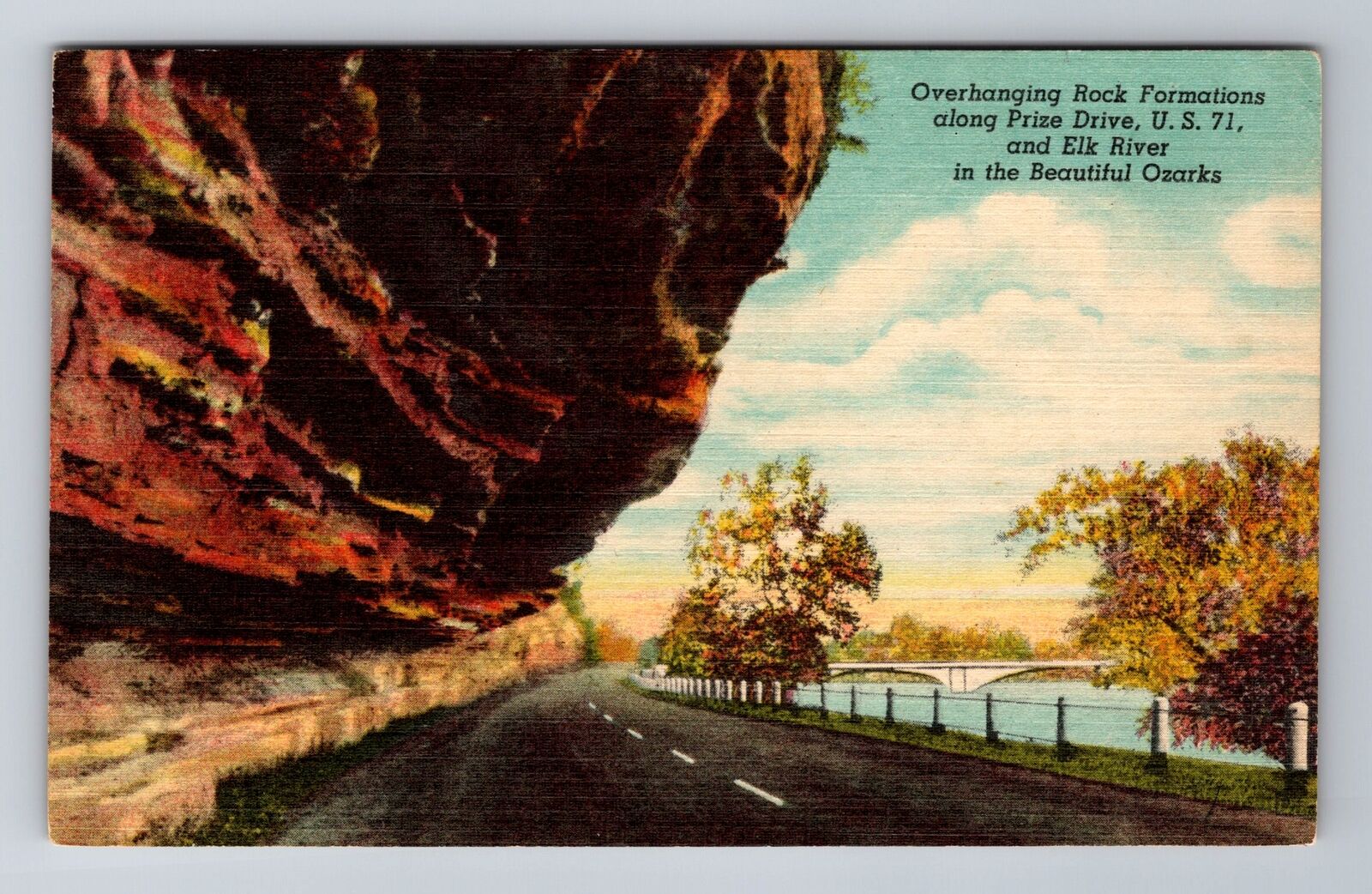 Ozarks MO-Missouri, Overhanging Rock Formations, Antique, Vintage Postcard