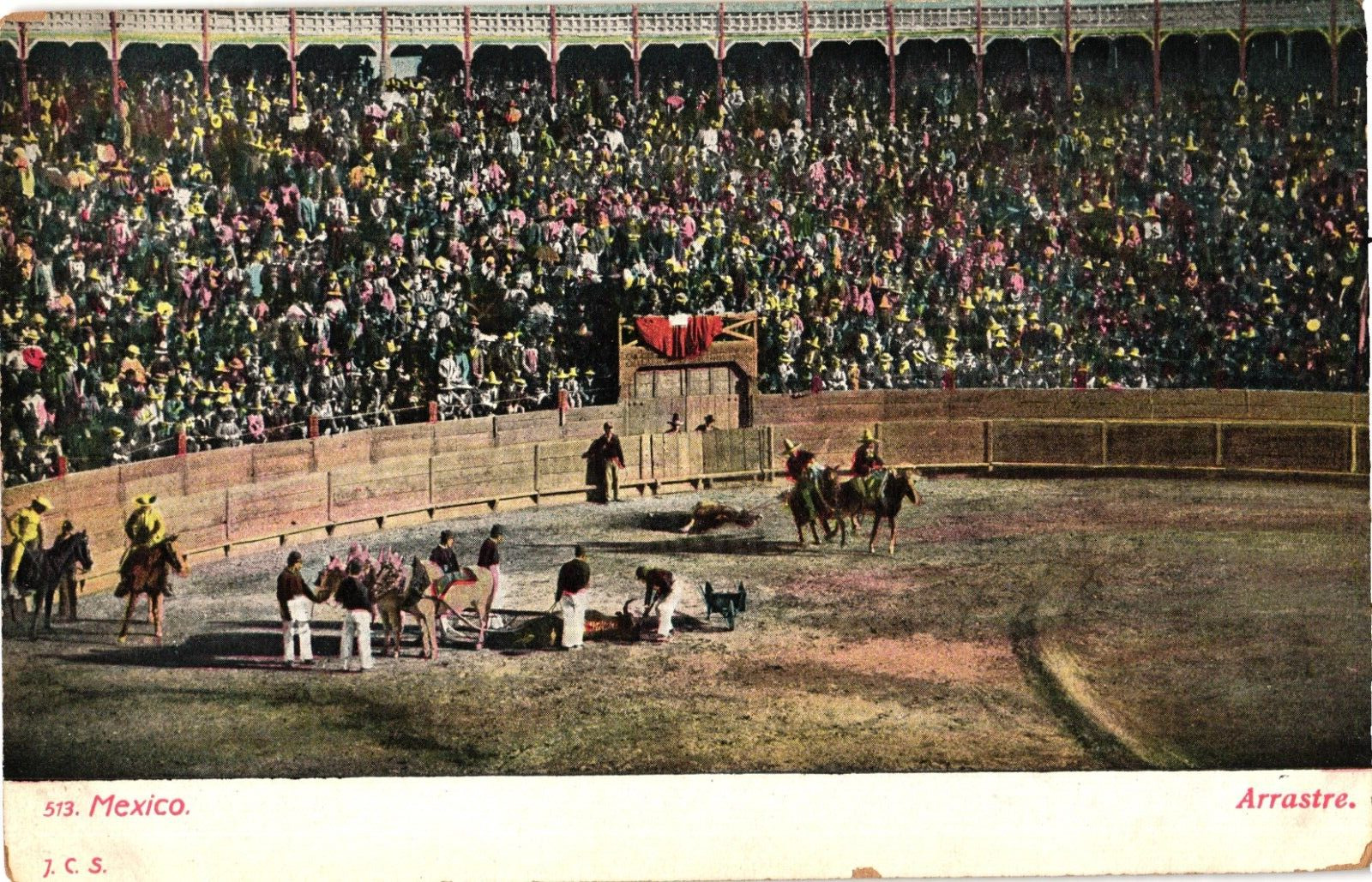 Arrastre Bullring Bullfighting Mexico Undivided Unposted Postcard c1905