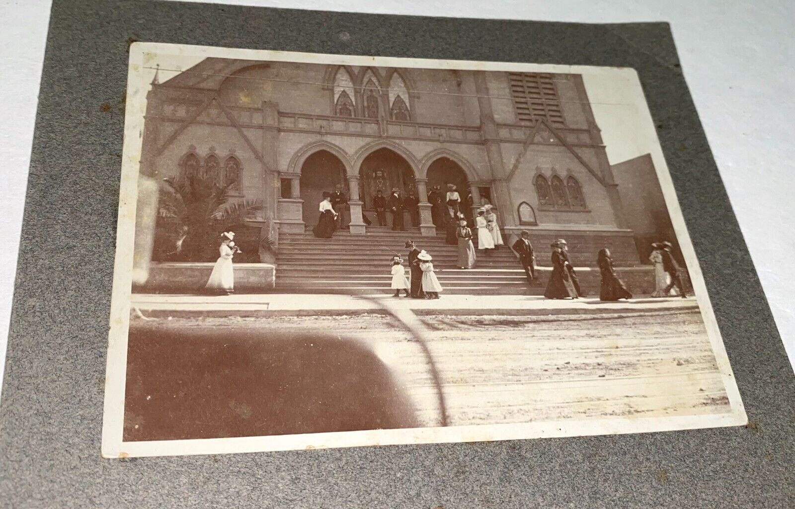 Rare Antique Southern American Old Memorial Church Landscape Cabinet Photo US
