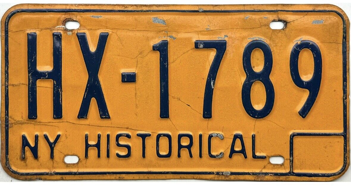 *BARGAIN BIN*  1974 Base New York HISTORICAL License Plate #HX-1789