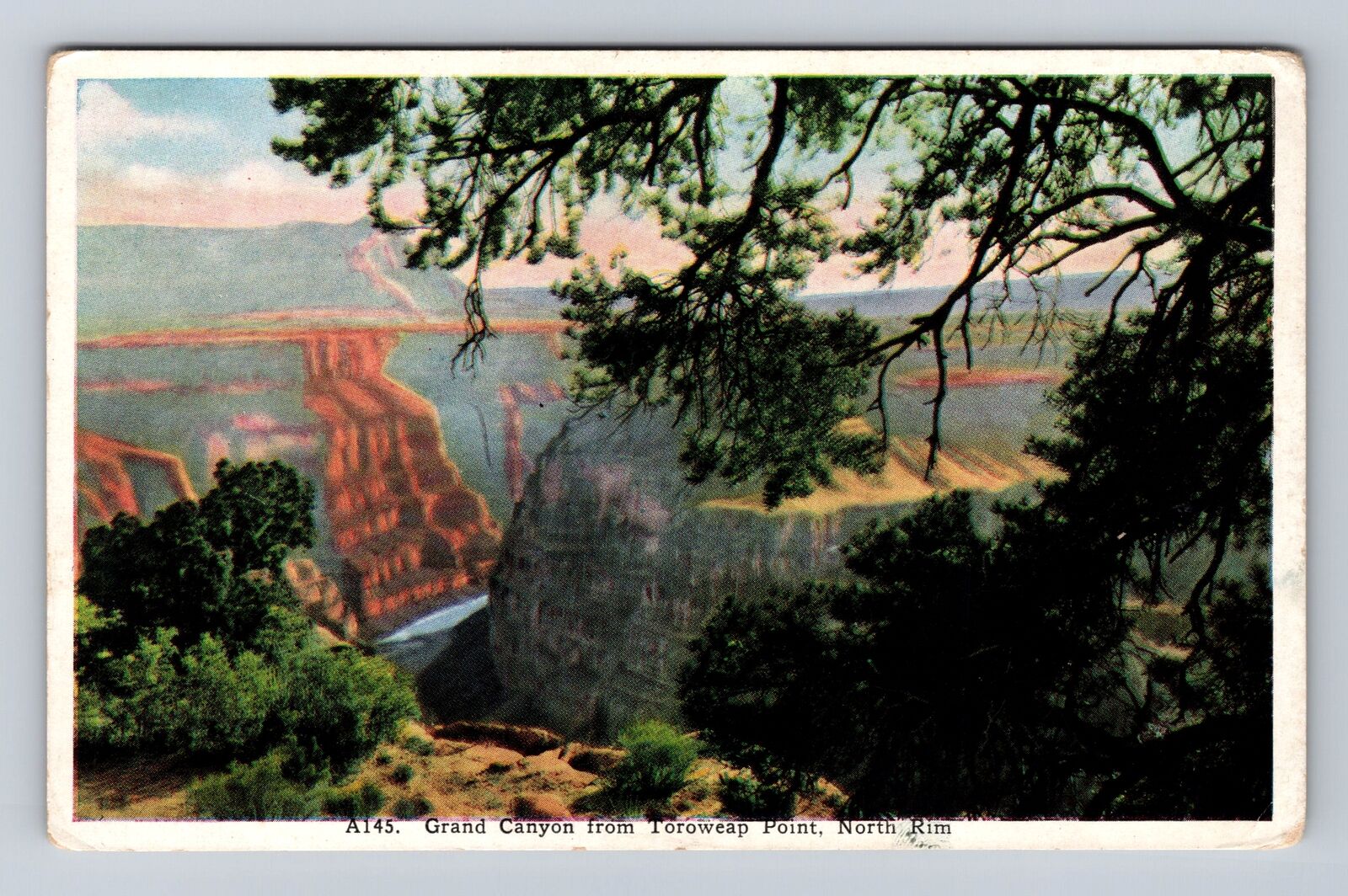 CO-Colorado, Aerial Of The Grand Canyon, Antique, Vintage Souvenir Postcard