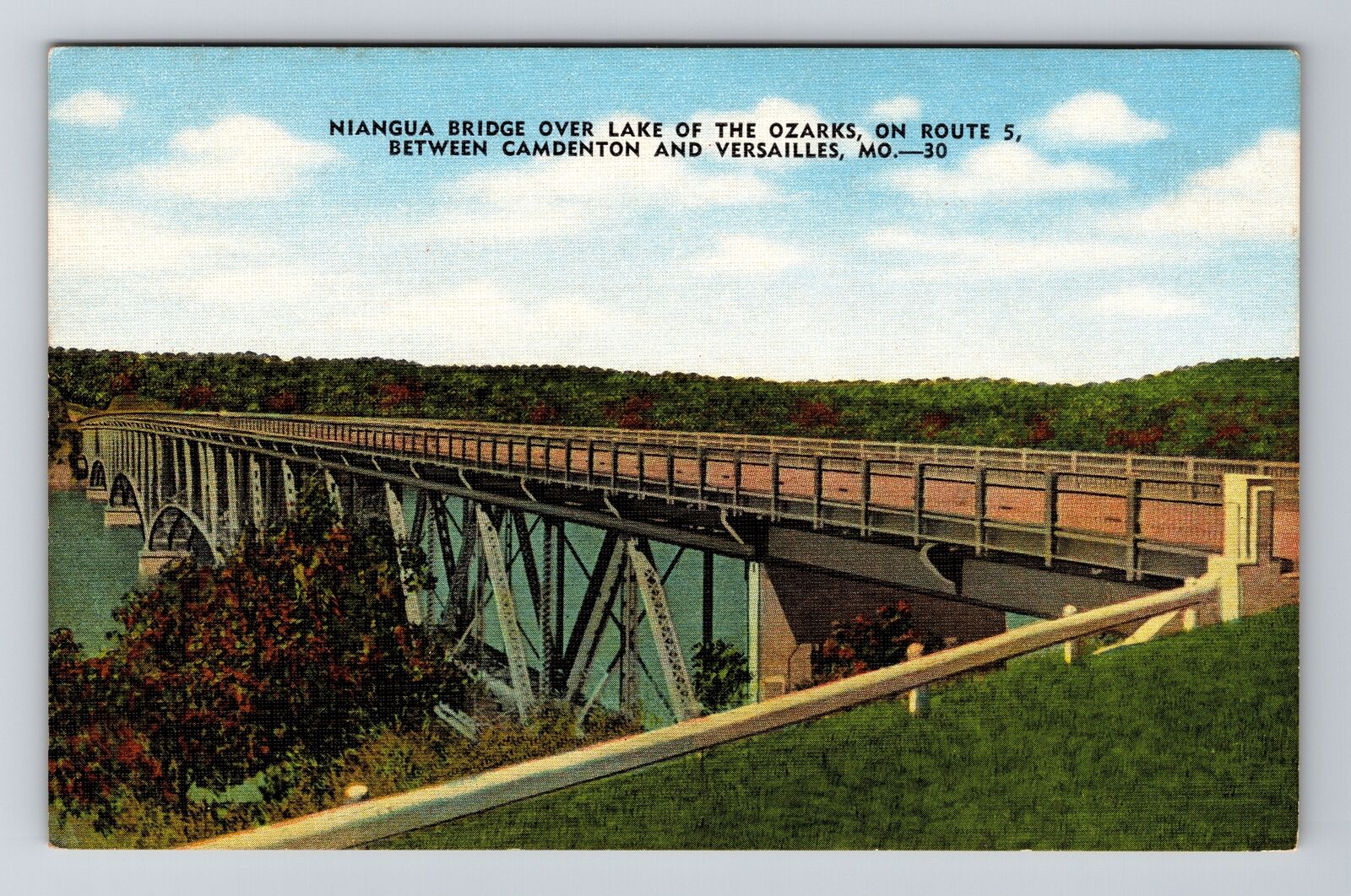 Versailles MO-Missouri, Niangua Bridge Over Lake Ozarks, Vintage Postcard