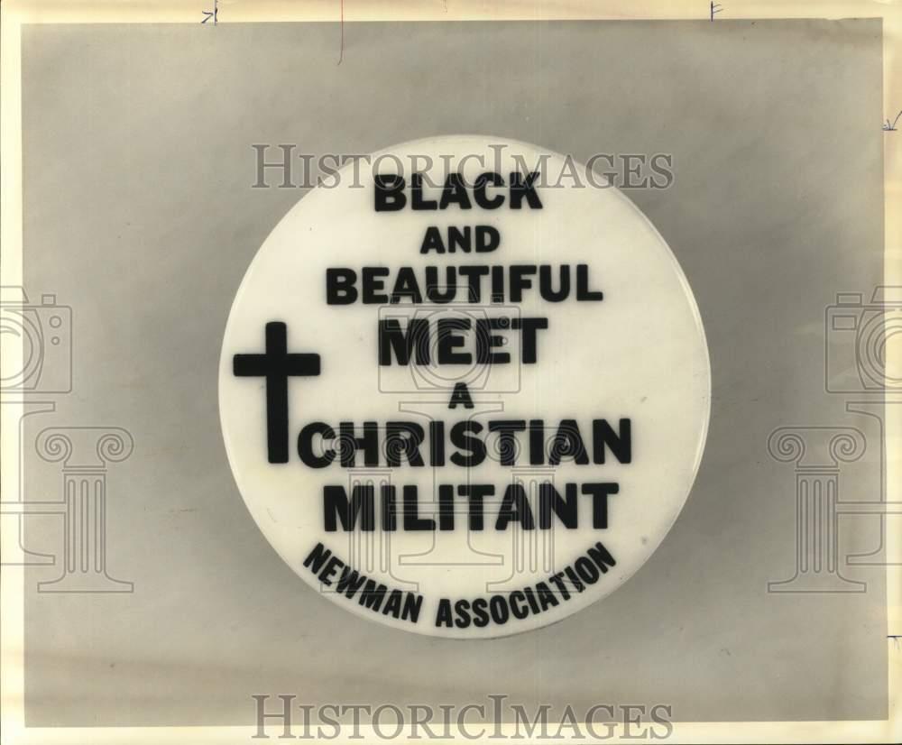 1970 Press Photo Newman Association Promotional Button - hpa20306