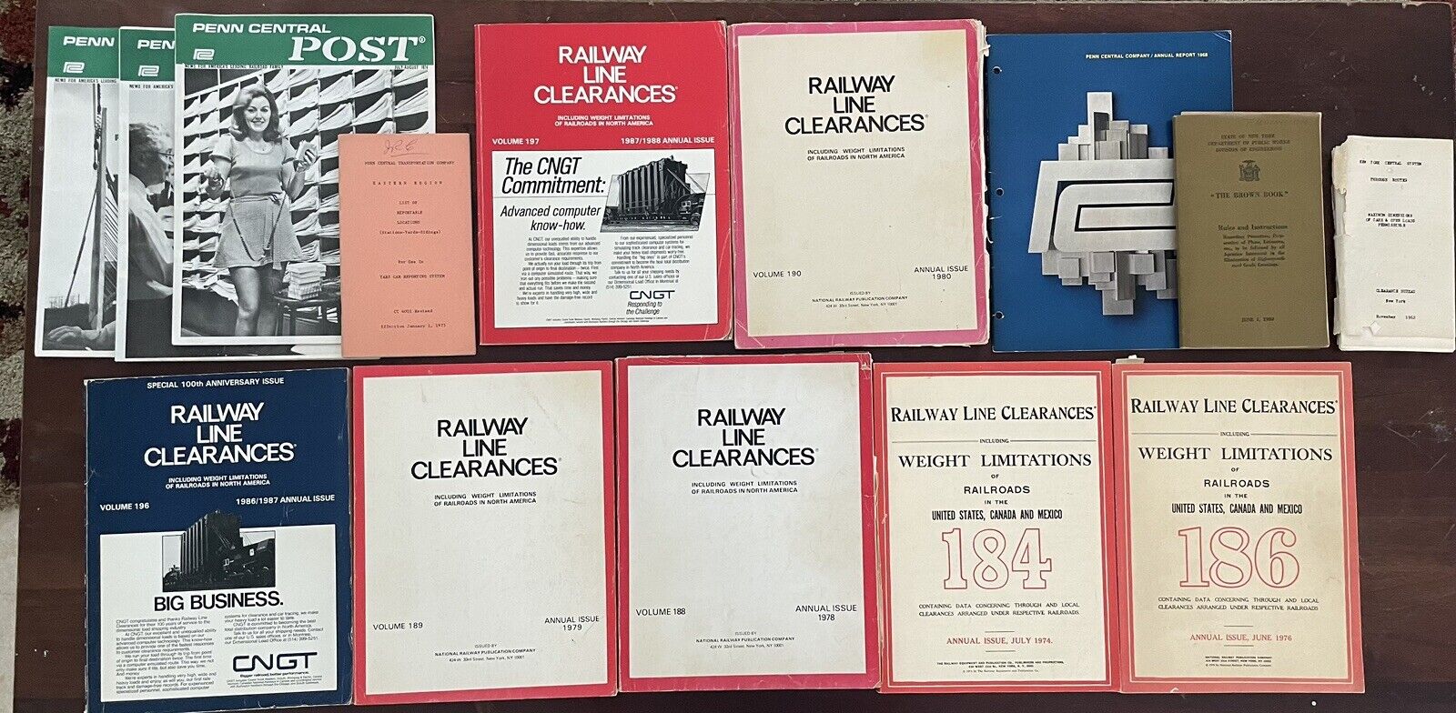 Vintage Lot Railroad Train Clearance Manuals, Newsletters, Routes, Maps Etc