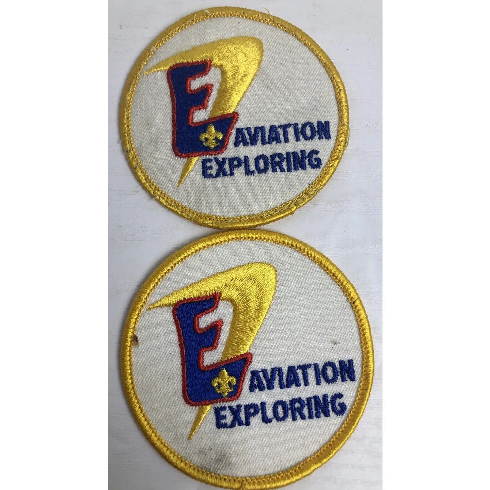 Boy Scouts Patches BSOA Aviation Exploring Two Gold Border 3 Inch x 3 Inch