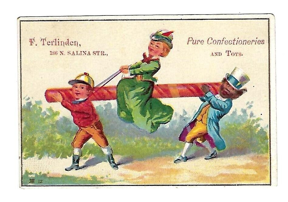 c1887 Trade Card F. Terlinden Pure Confectioneries & Toys,