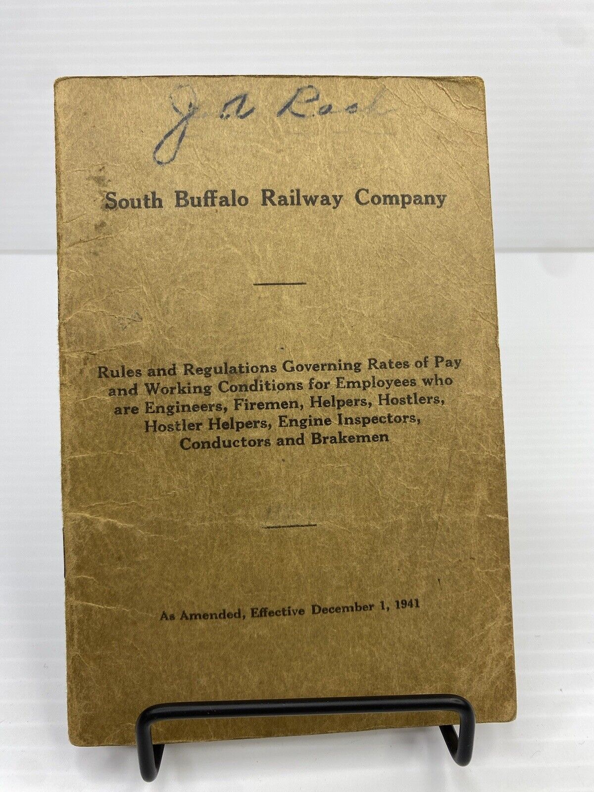 1941 South Buffalo Railway Company Rates of Pay Working Cond Booklet RR Railroad