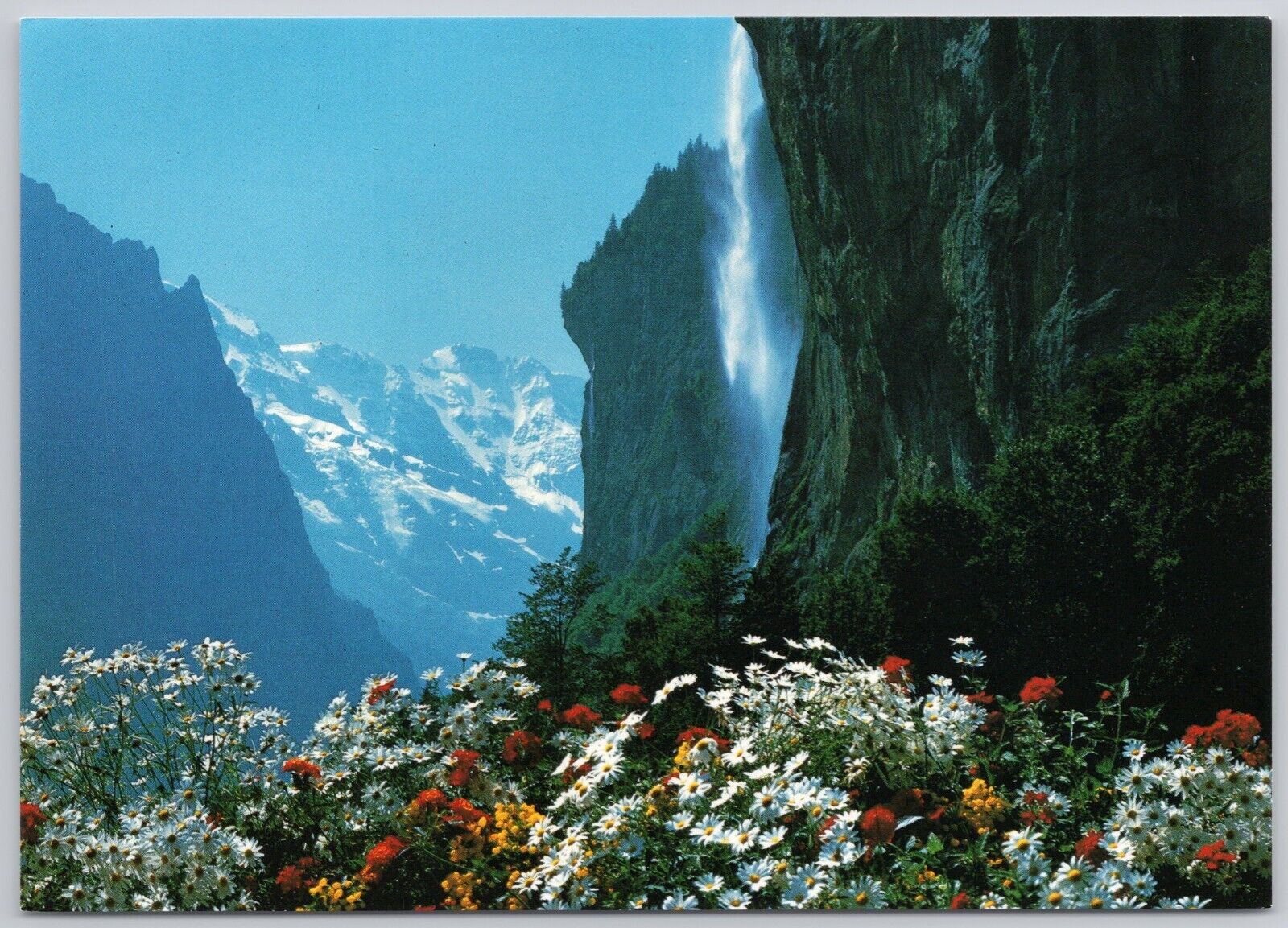 Lauterbrunnen Switzerland Vintage Postcard Staubbach Falls