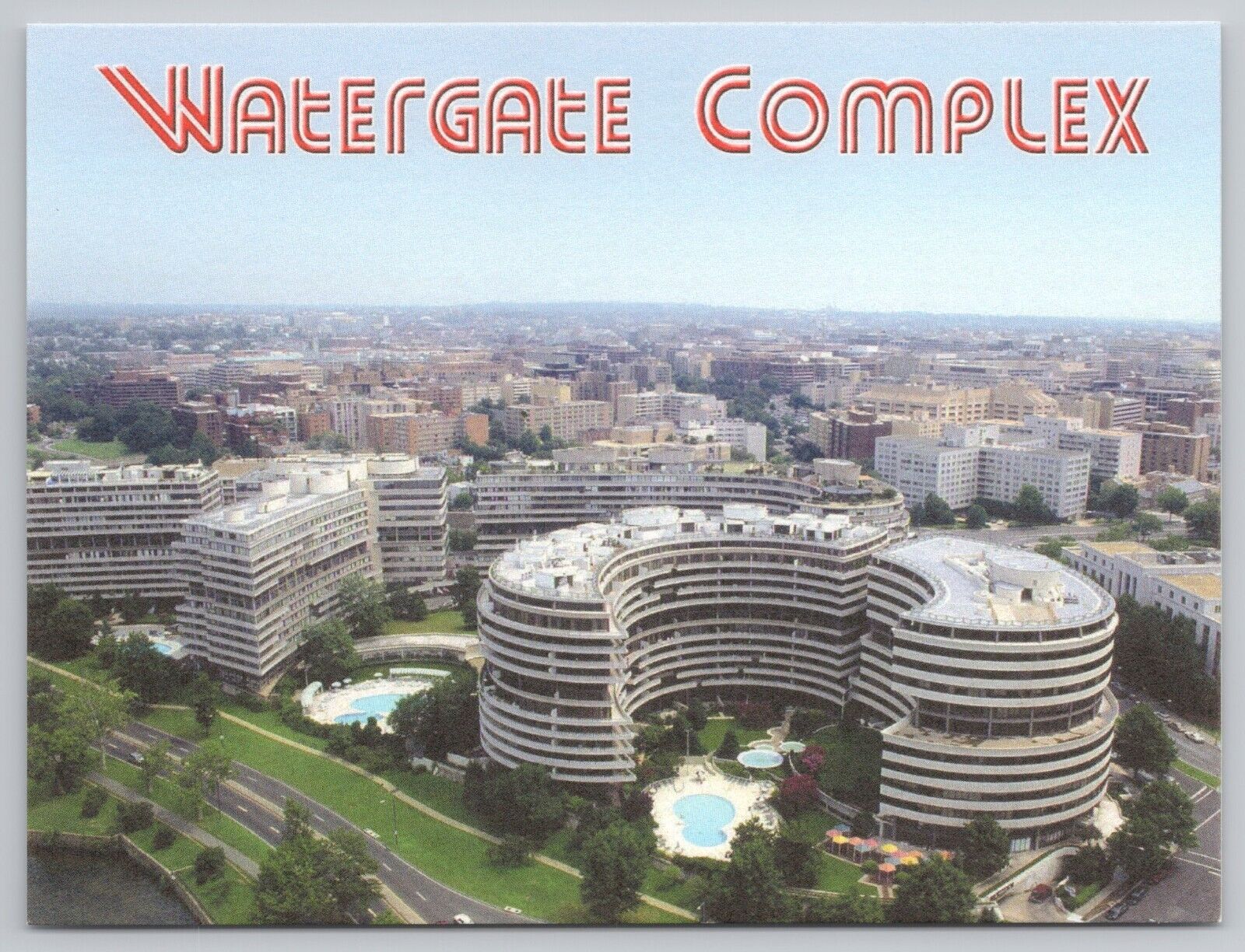 Postcard - Watergate Complex, Washington DC - Aerial View