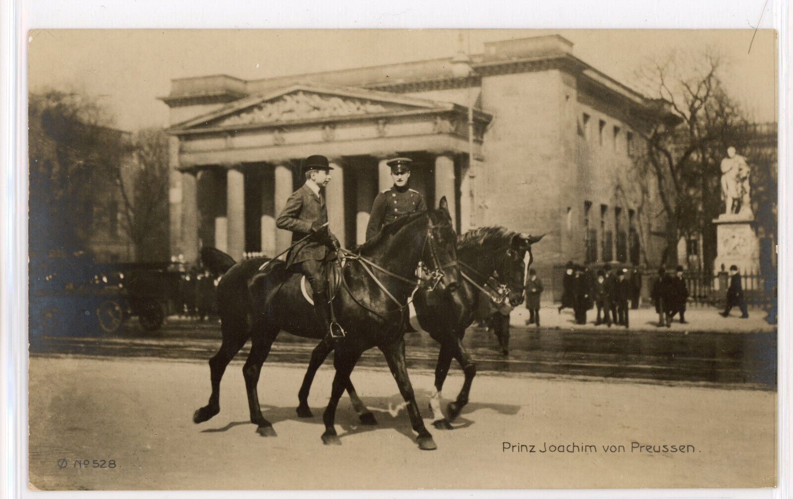 Prince Joaquim of Prussia, Unter den Linden, Berlin, Germany, vintage postcard