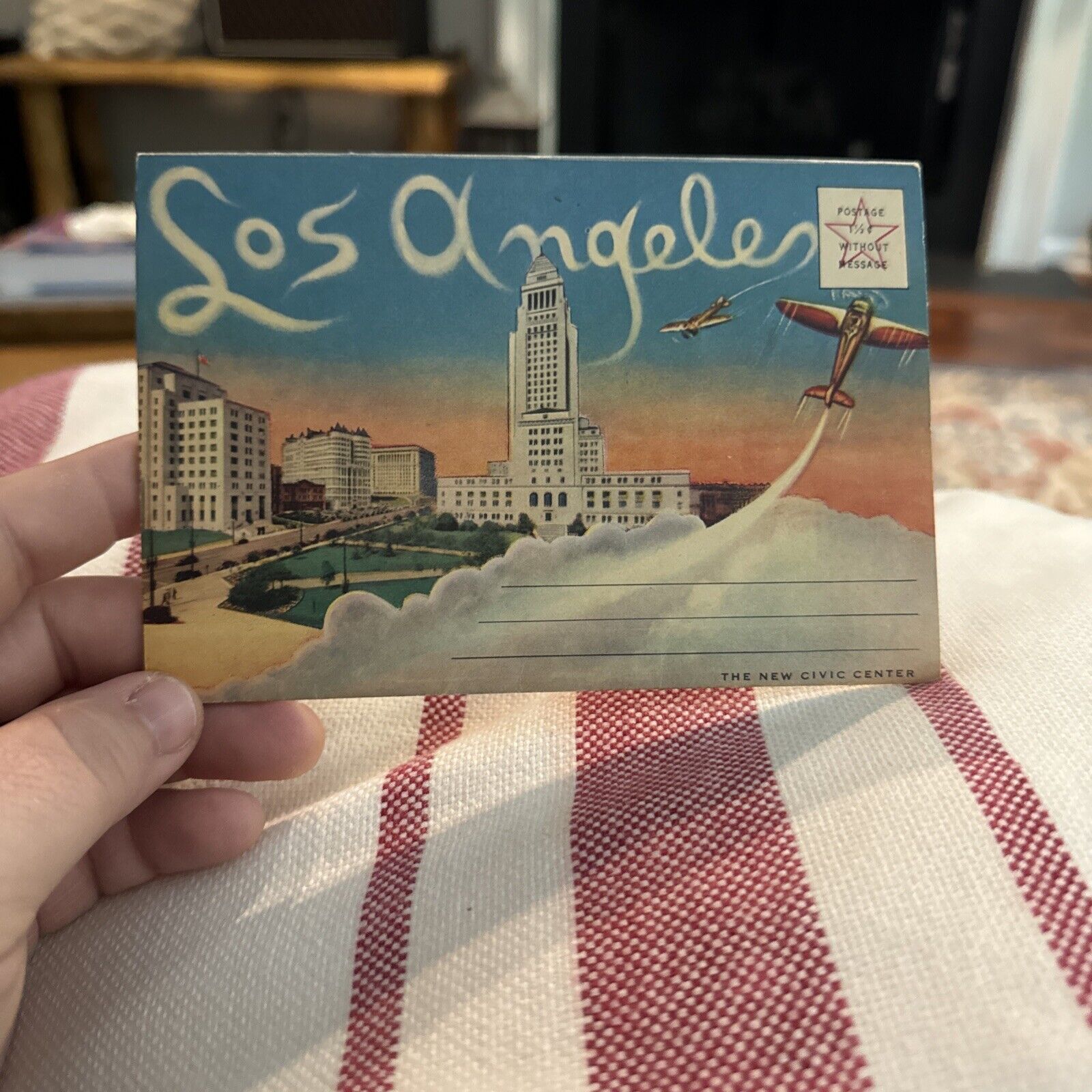 LOS ANGELES California Fold-out Postcard Book, Vintage Collectible Pictures 