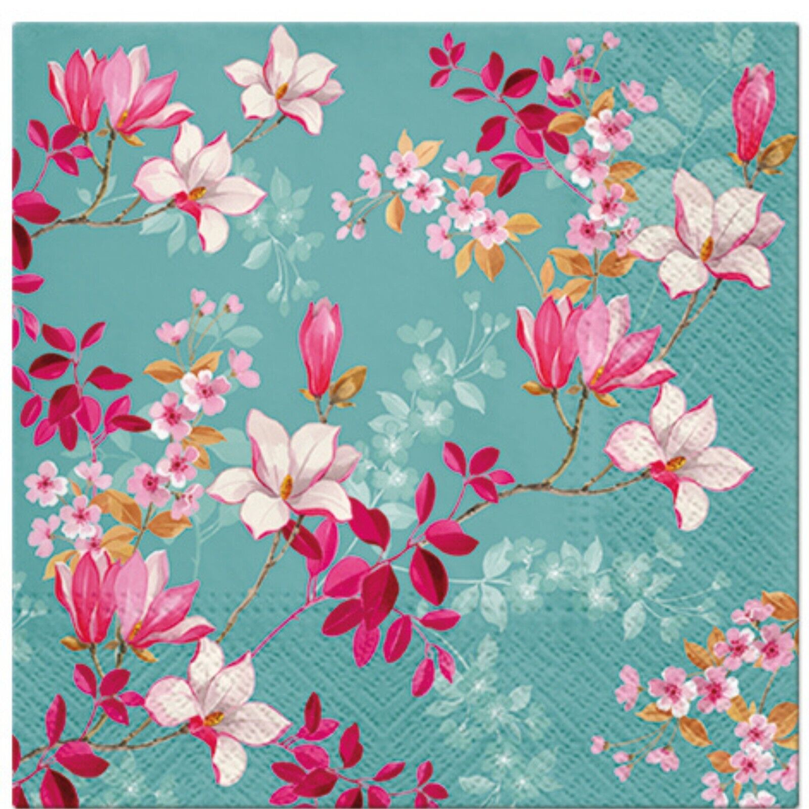 (2) Decoupage Paper Napkins For Art, Craft Junk Journal - Magnolia Floral Napkin