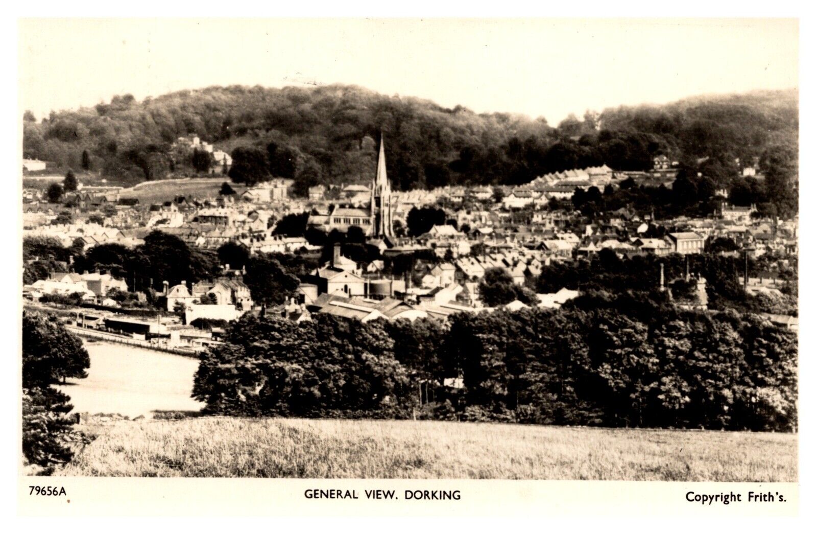 postcard General View Dorking RPPC Copyright Frith\'s 3256