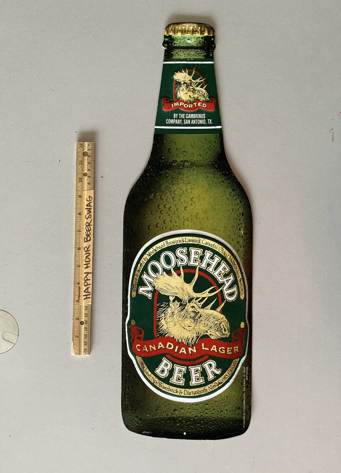 🔥Large Moosehead Lager Bottle Metal beer Tin Bar Sign Taker