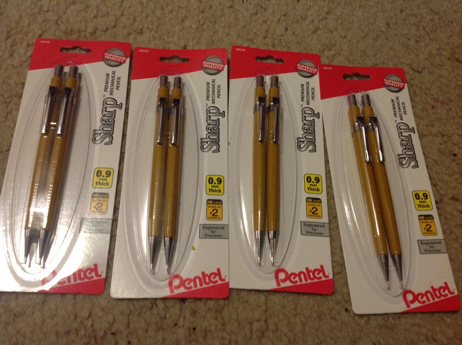 8 PENTEL Sharp premium Mechanical Pencils 0.9 mm thick point .9mm 4 packs of 2