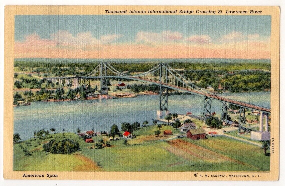 St. Lawrence River New York c1930\'s Thousand Islands International Bridge