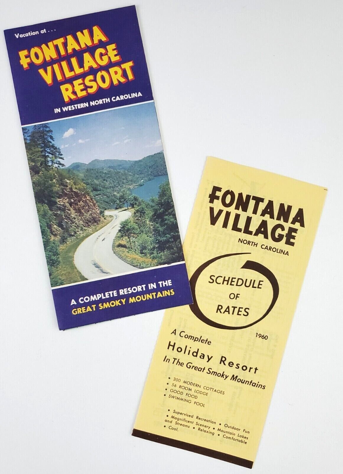 1960 Fontana Village Resort NC Smoky Mountains Dam Vtg Travel Brochure Rates