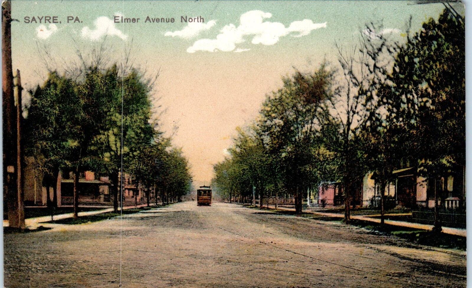 SAYRE, PA  Pennsylvania   STREET SCENE ELMER Avenue North  c1910s PCK Postcard