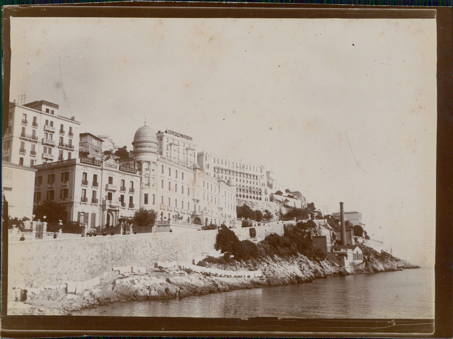 Monaco, La Ramp with Hotel des Princes and Balmoral Palace Vintage Silve