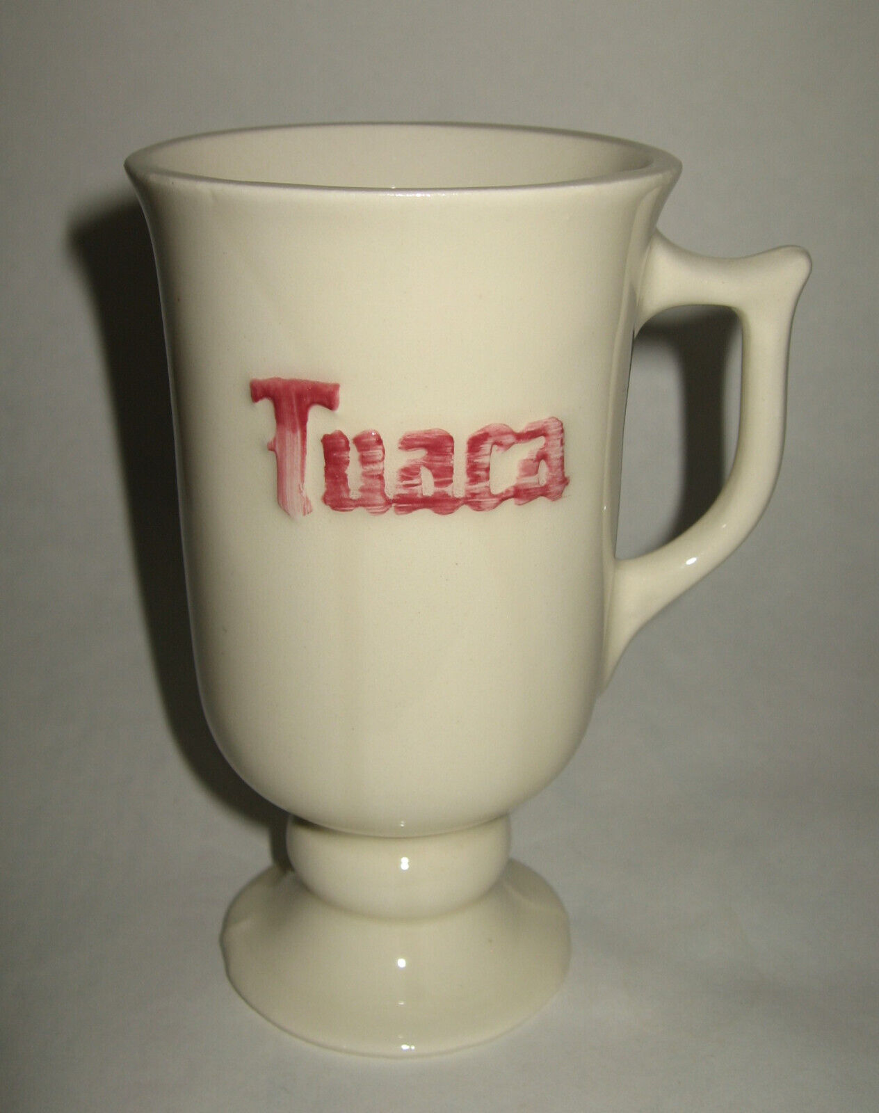 Old Vintage Tuaca Ceramic Footed Mug Cup Promo for Italian Drink Barware Italy