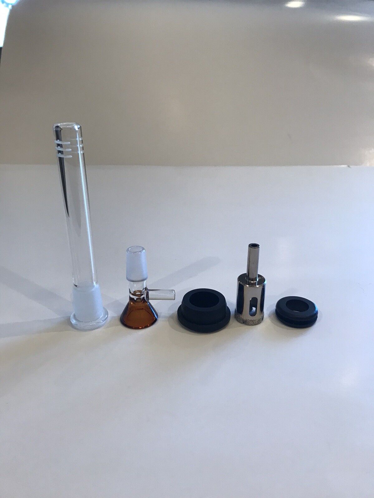 4”Inch 14mm Downstem DIY Bong Kit Glass Bowl Diamond Drill Bit/Guide Grommet