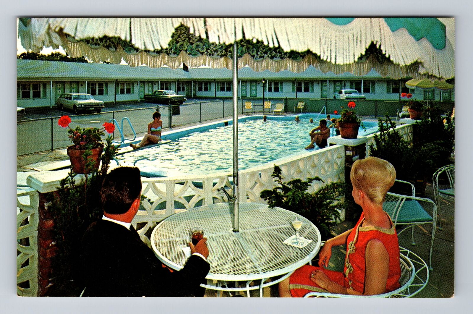 Seekonk MA-Massachusetts, Town N Country Motel Pool Advertising Vintage Postcard