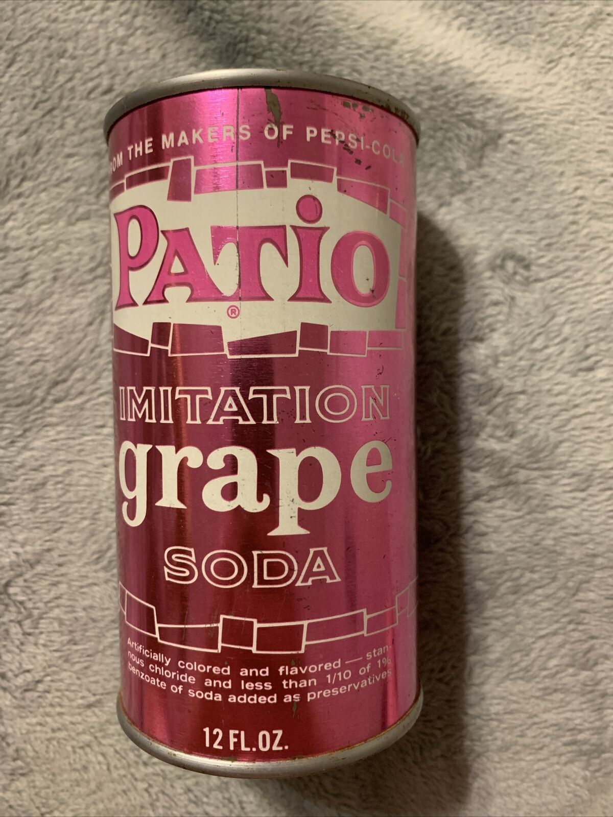 Vintage Patio Grape Soda Can 12oz Steel By Clinton’s Ditch Coop Co Cicero, NY 👀