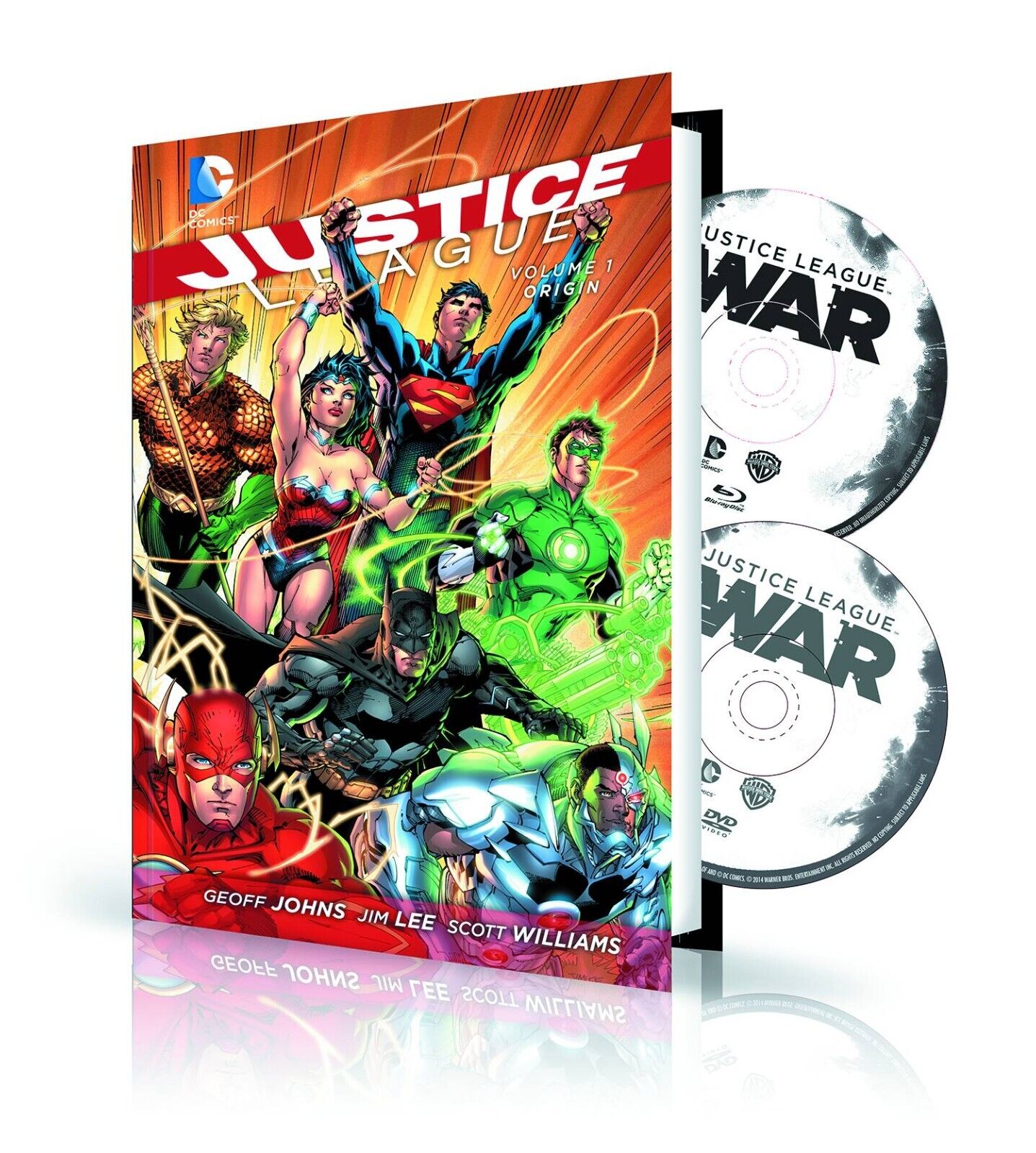 DC COMICS JUSTICE LEAGUE VOL 1 ORIGIN HARDCOVER HC AND DVD BLU RAY SET SUPERMAN