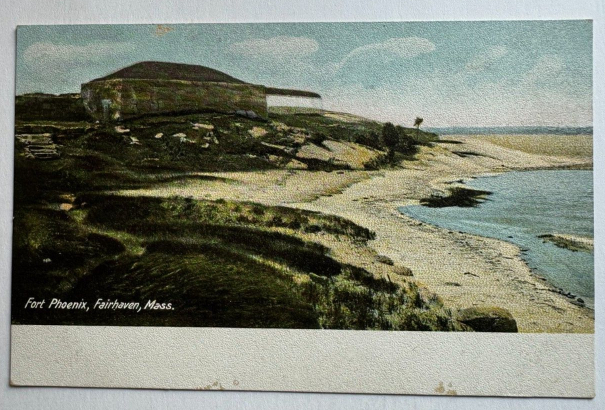 ca 1900s MA Postcard Fairhaven Massachusetts Fort Phoenix beach shoreline