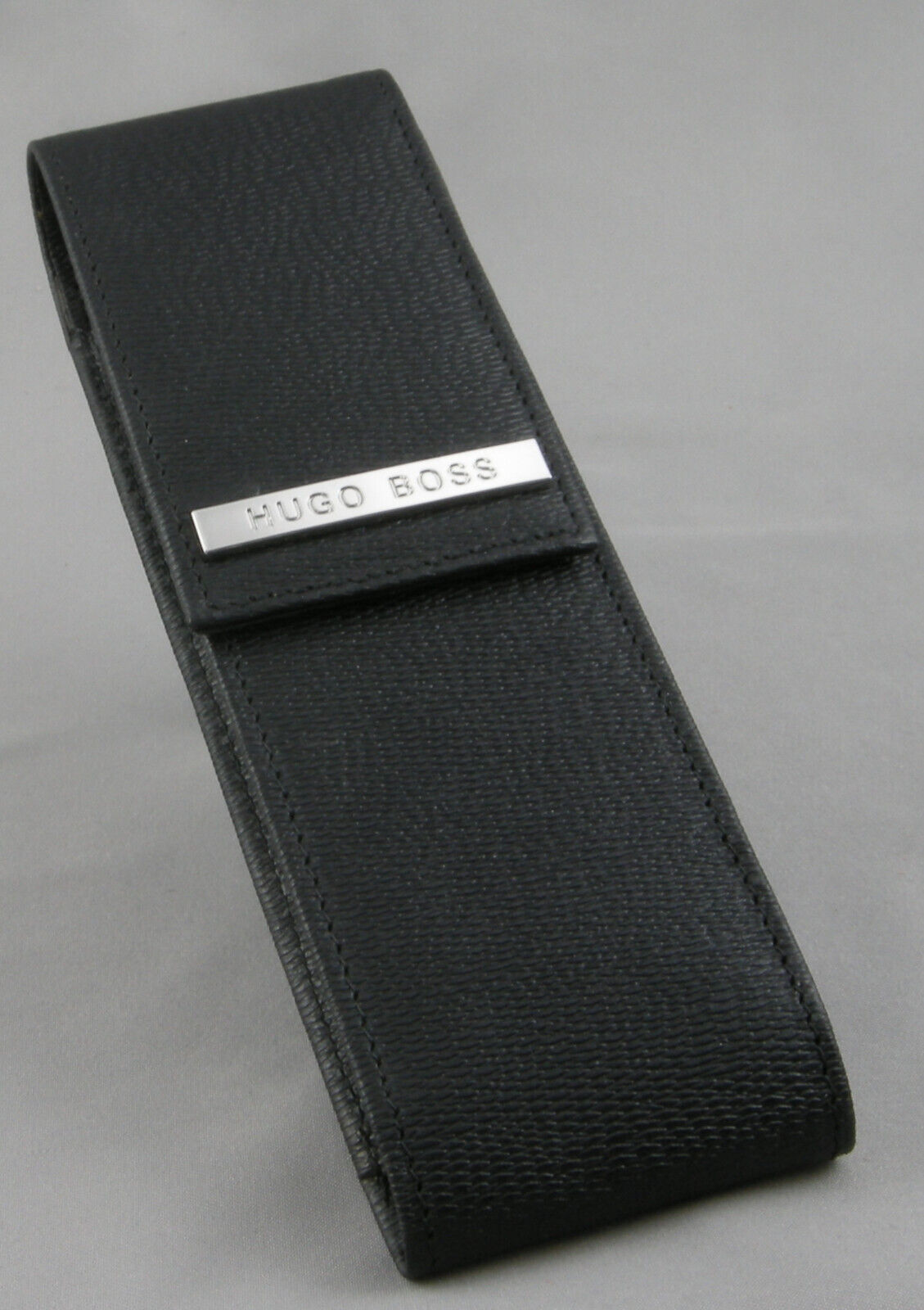 Hugo Boss Advance Black Leather 2-Pen Case - Brand New in Box
