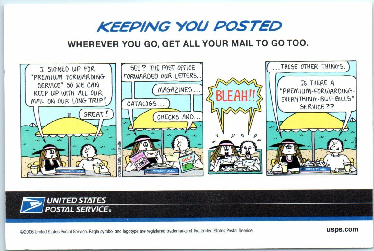 Postcard - Keeping You Posted - Wherever You Go, Get All Your Mail To Go Too