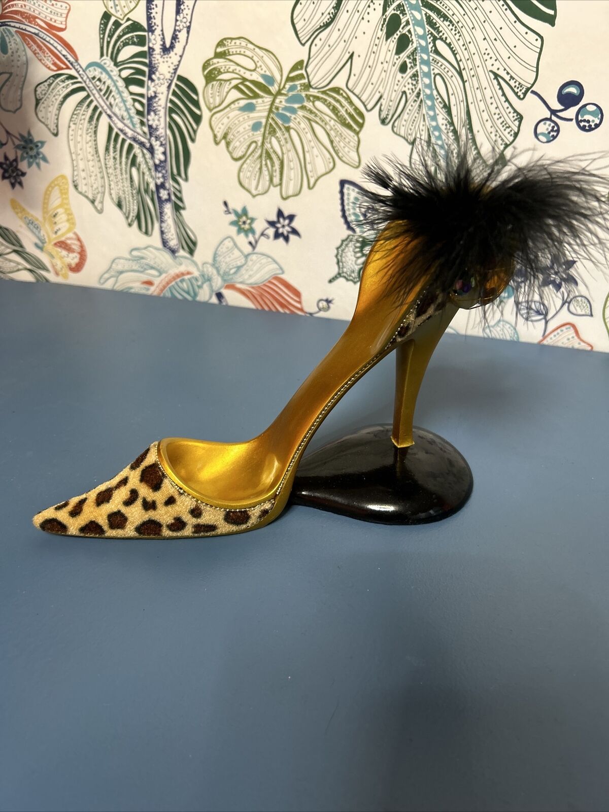 Vintage Mark Roberts Decorative High Heel Cheetah Print W/Jewels