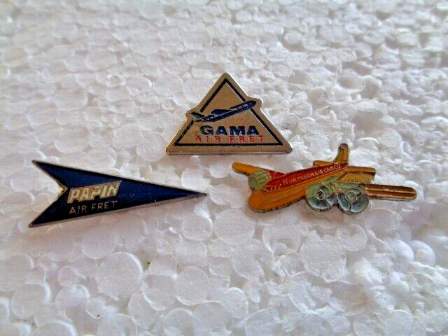 Job lot of 3 Air freight airline related metal lapel pins