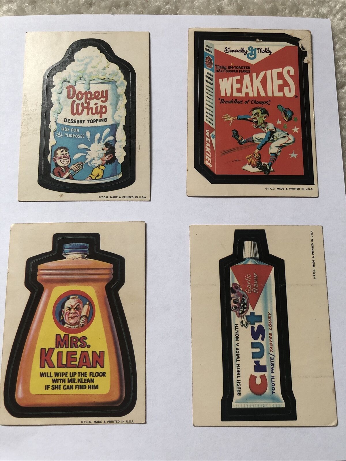 1973 Topps Wacky Packages 1st Series Lot Of 4 White Backs. PLEASE READ