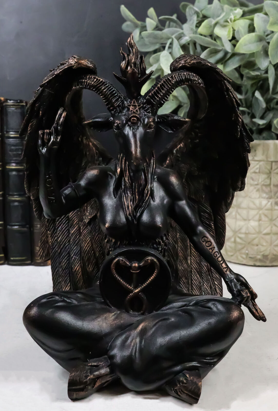 Pagan Occult Sabbatic Goat Idol Baphomet Sitting Meditation Figurine 8