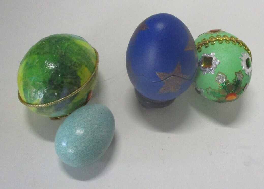 Decorative Egg Lot Painted, Beaded, Etc