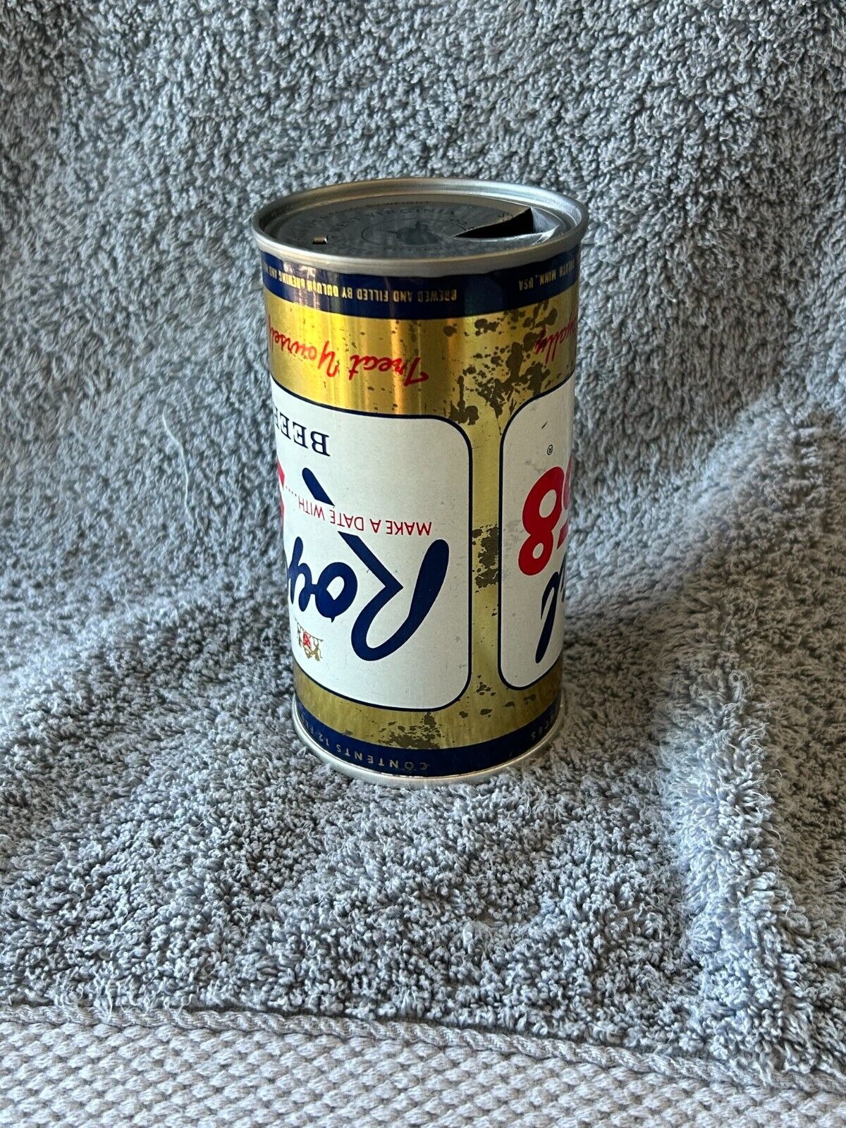 Royal 58 Zip Top Beer Can - Bottom is Open-  Empty Can - Duluth, Minn