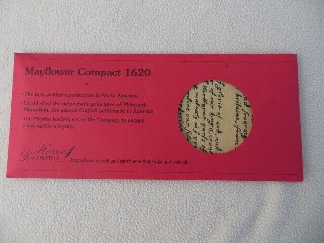 Reproduction of the Mayflower Compact 1620, New