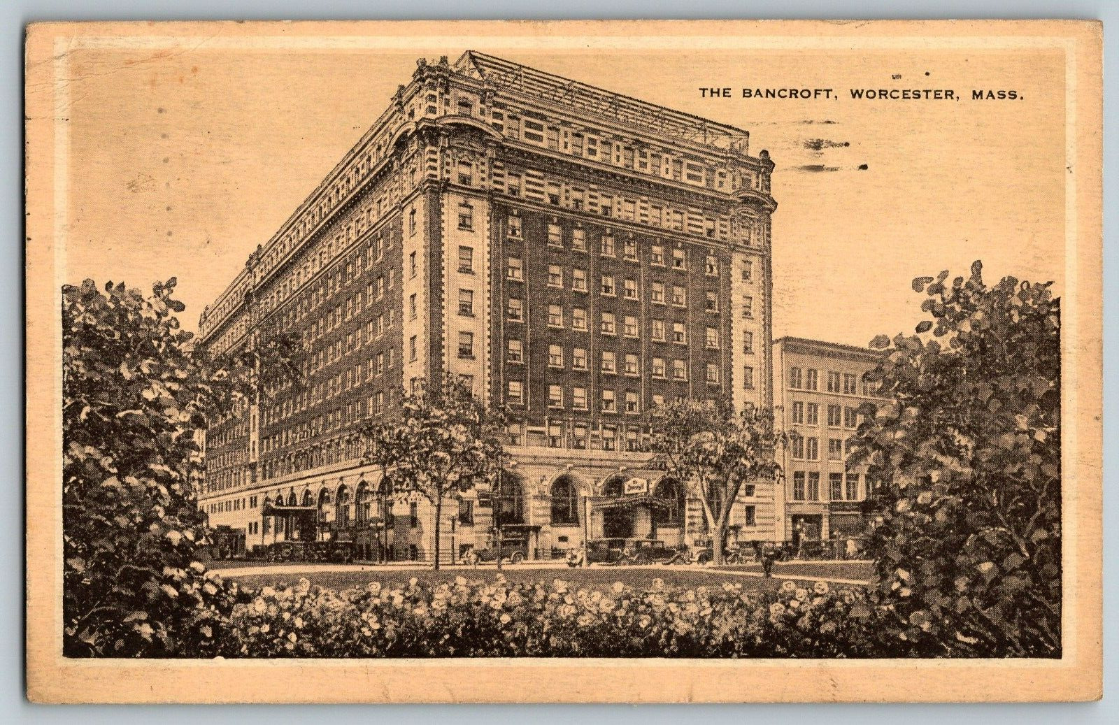 Worcester, Massachusetts - The Bancroft Hotel - Vintage Postcard - Posted