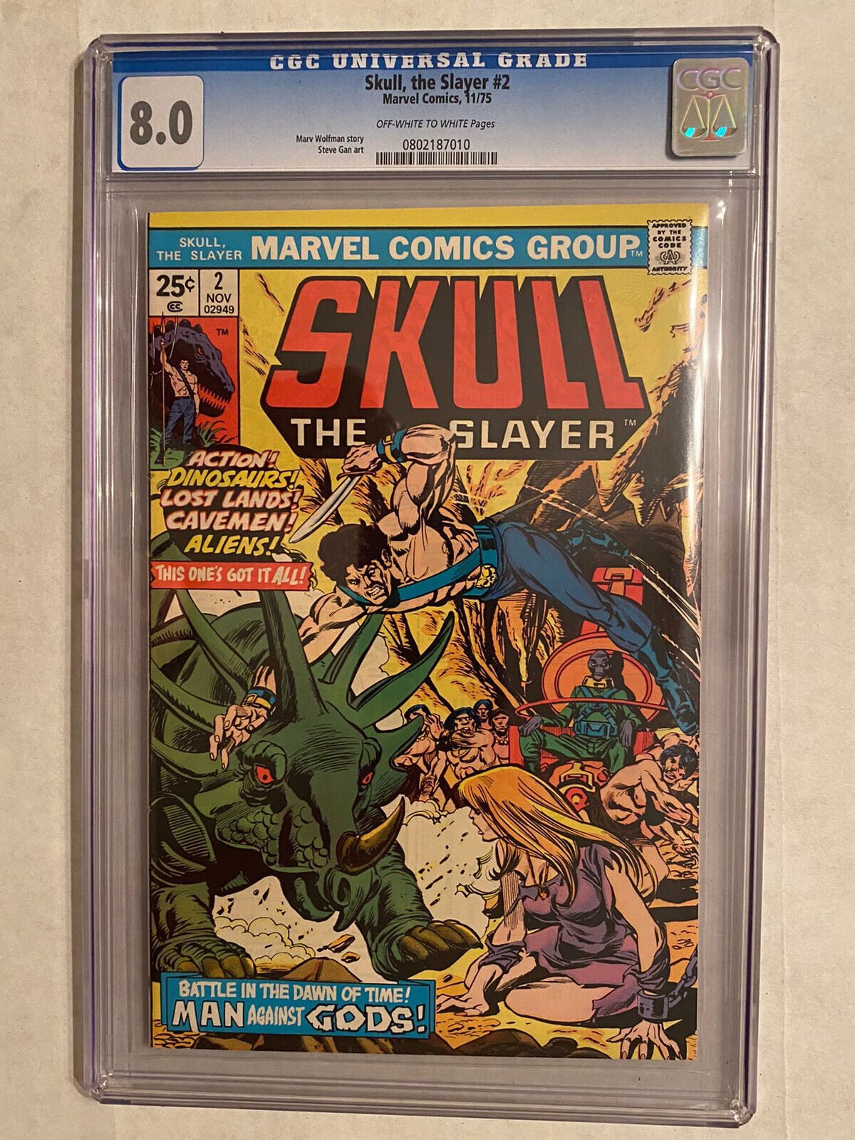 Skull The Slayer #2 CGC 8.0 Marvel Comics Gods And Super-Gods 11/75