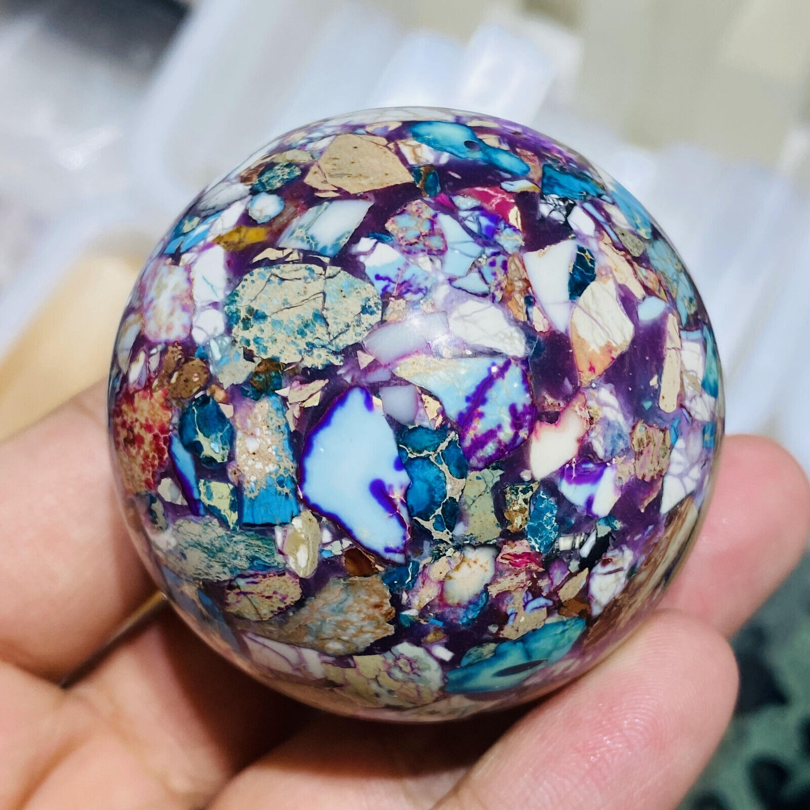 53mm Natural America pine Quartz Ball Crystal Sphere Healing Reiki collect 1pc