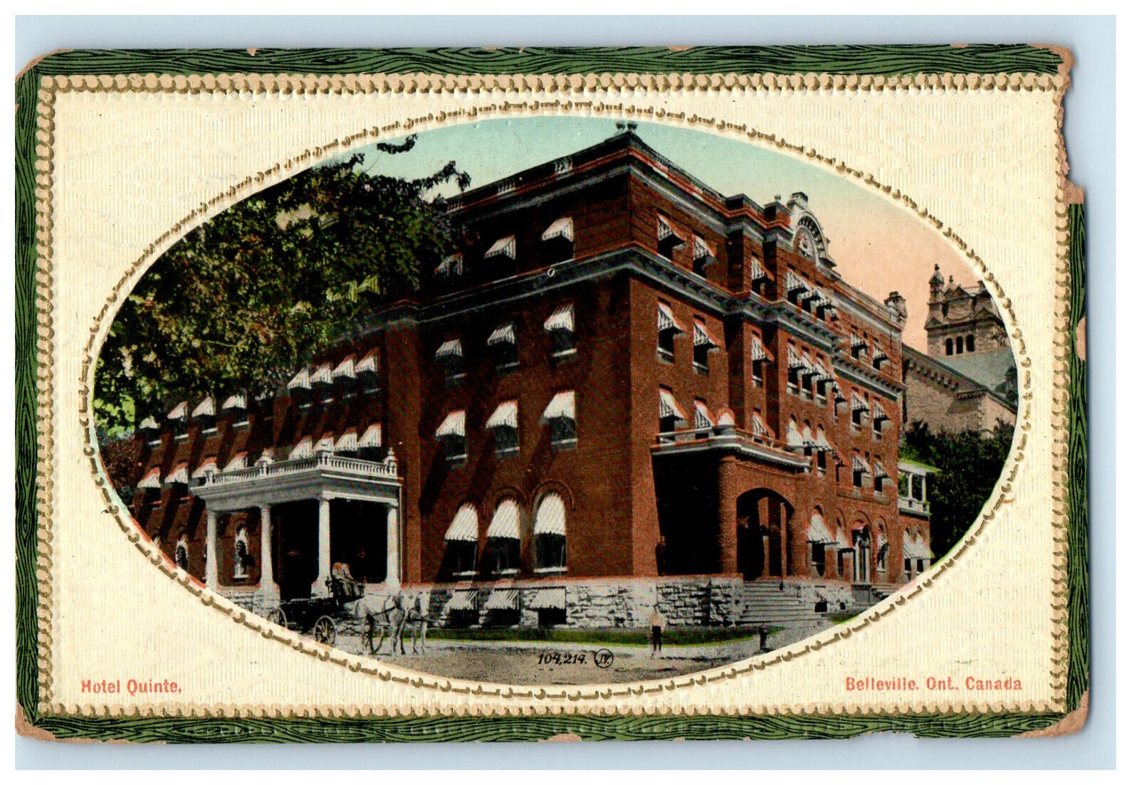 1913 Hotel Quinte Belleville Ontario Canada Antique Posted Postcard